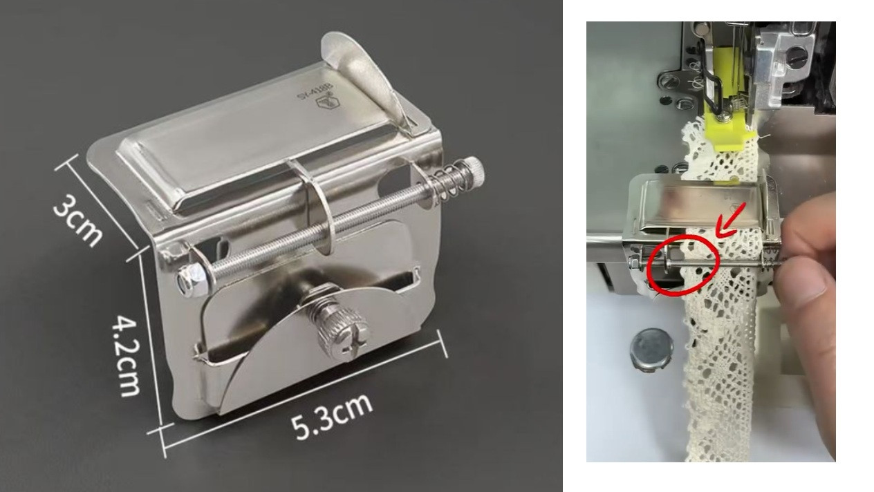 GUIADOR (DERECHA) PARA PEGAR TIRAS O ELASTICO PICOT OVERLOCK INDUSTRIAL